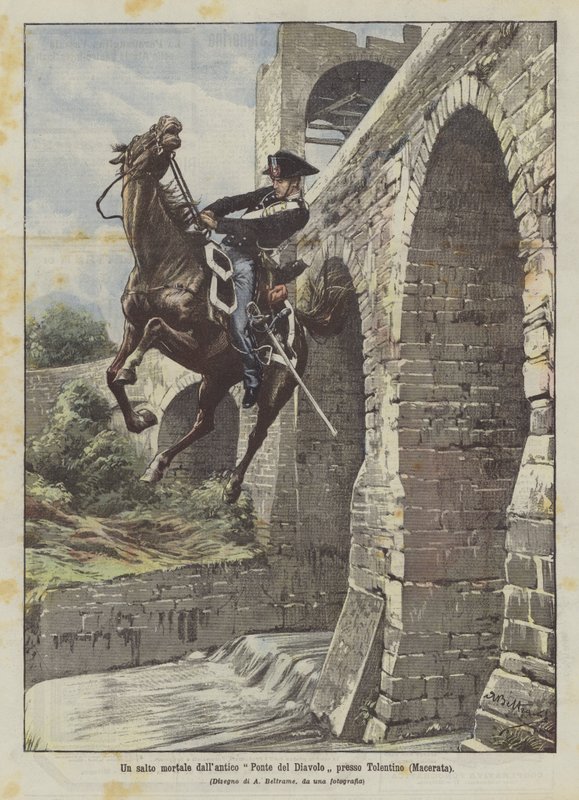En kullerbytta från den antika Djävulsbron nära Tolentino (Macerata) av Achille Beltrame