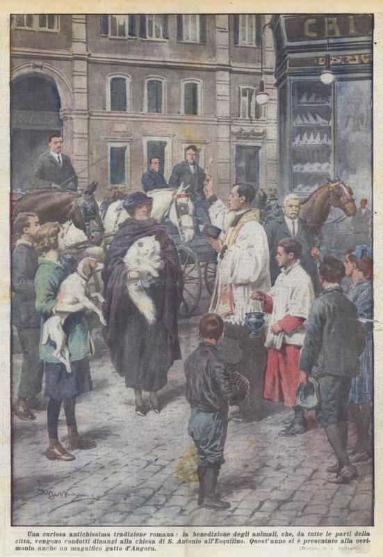 En märklig gammal romersk tradition, djurens välsignelse, som på alla sidor? av Achille Beltrame