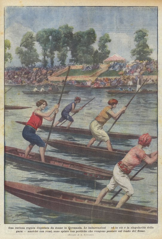 En nyfiken regatta som hölls av kvinnor i Tyskland av Achille Beltrame
