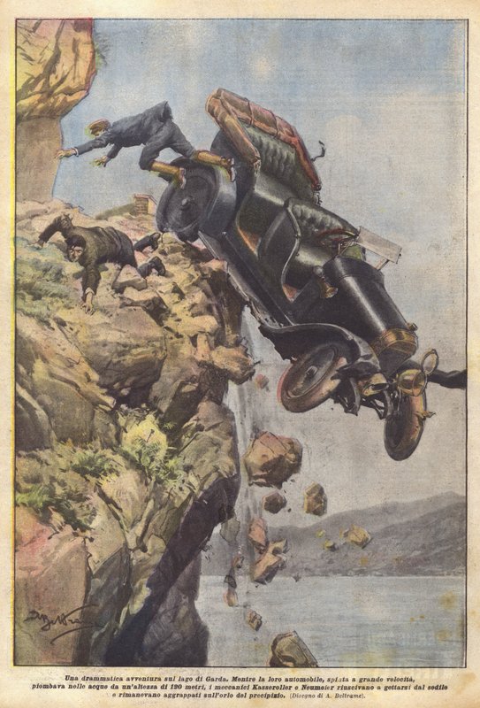 Ett dramatiskt äventyr vid Gardasjön av Achille Beltrame