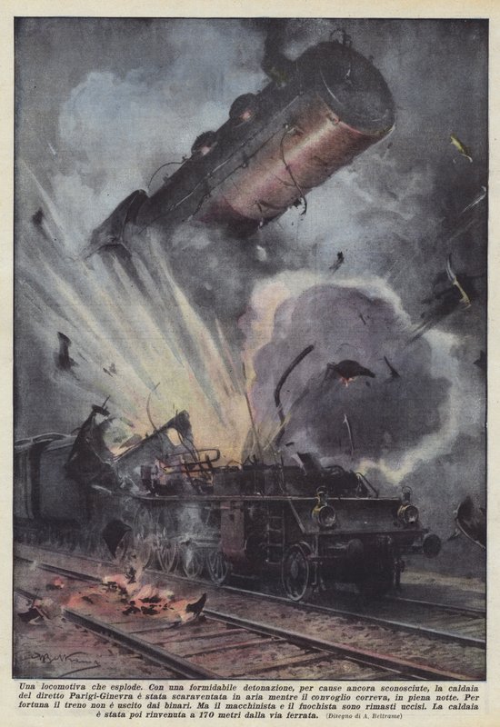 Ett exploderande lok av Achille Beltrame