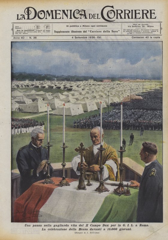 Ett avbrott i X Campo Dux livliga liv för GIL i Rom av Achille Beltrame