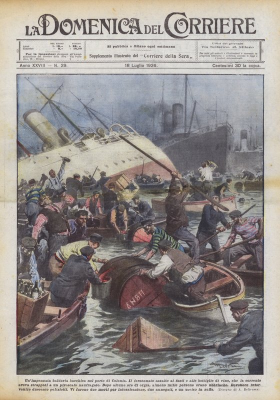 En oväntad Bacchic fest i hamnen i Köln av Achille Beltrame