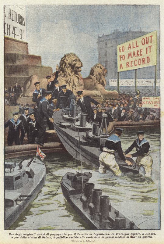 Ett av de ursprungliga propagandamedlen för lånet i England av Achille Beltrame