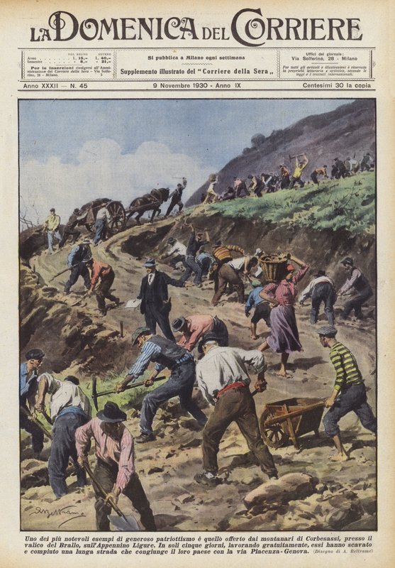 Ett av de mest anmärkningsvärda exemplen på generös patriotism är den som erbjuds av bergsborna i Corbesassi? av Achille Beltrame