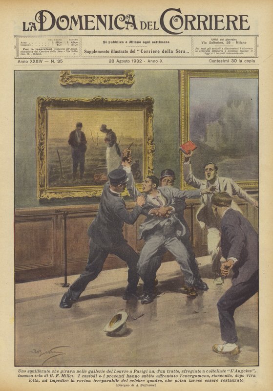 Gjorde en galen man som gick runt på Louvrens gallerier i Paris helt plötsligt? av Achille Beltrame