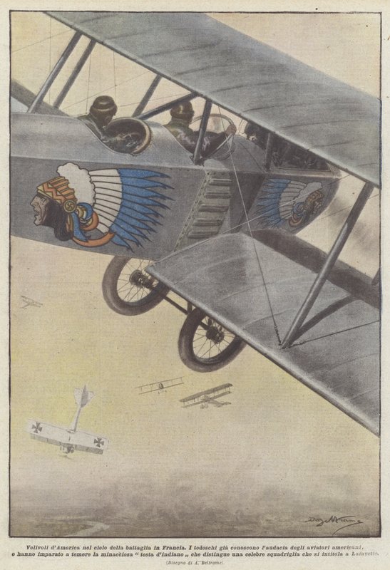 Flygplan av Amerika på himlen av slaget i Frankrike av Achille Beltrame