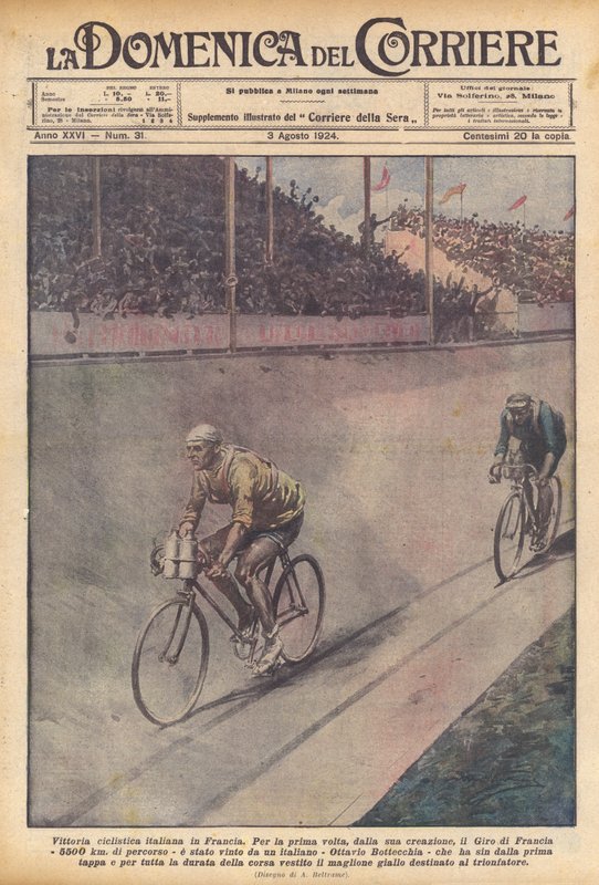 Italiensk cykelseger i Frankrike av Achille Beltrame