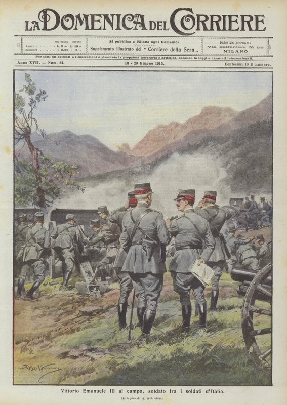 Vittorio Emanuele III i fält, soldat bland soldaterna i Italien av Achille Beltrame