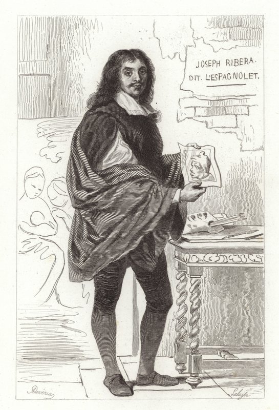 Jusepe de Ribera, spansk målare även känd som Jose de Ribera, Giuseppe Ribera och Joseph Ribera av Achille Devéria