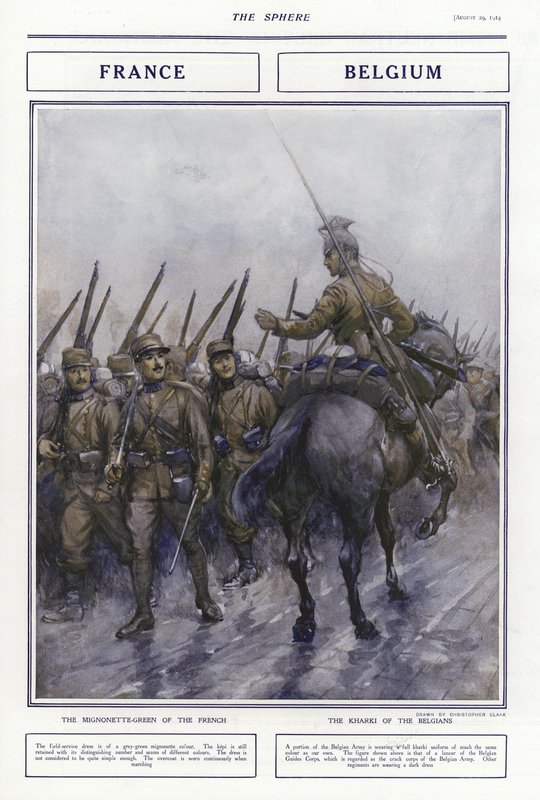 Franska och belgiska militäruniformer, första världskriget, 1914 av Addison Thomas Millar