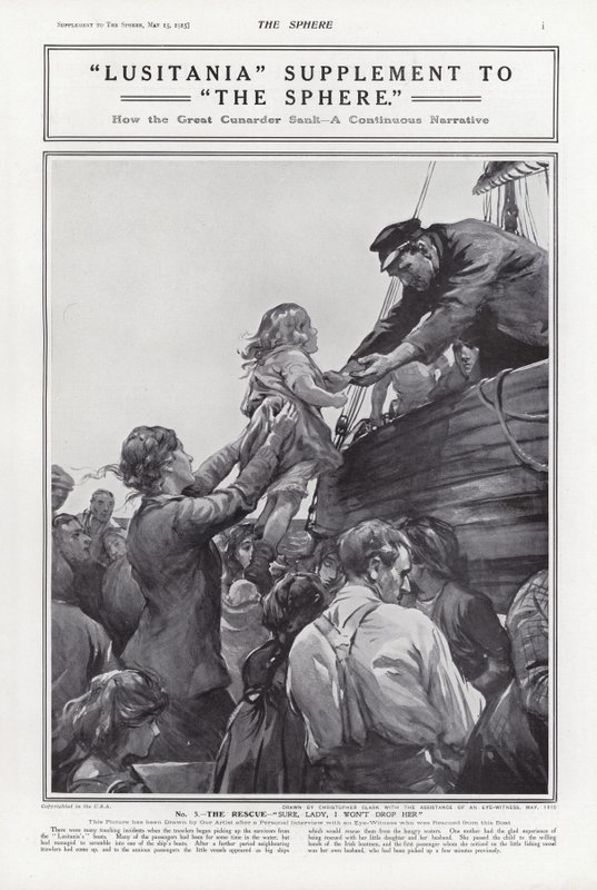 Lusitanias förlisning, första världskriget, 7 maj 1915 av Addison Thomas Millar