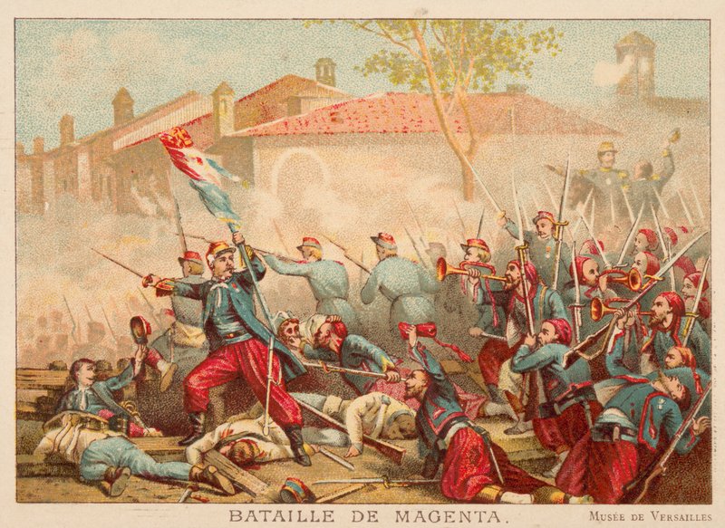 Slaget vid Magenta, Italien, 1859 (chromolitho) av Adolphe Yvon