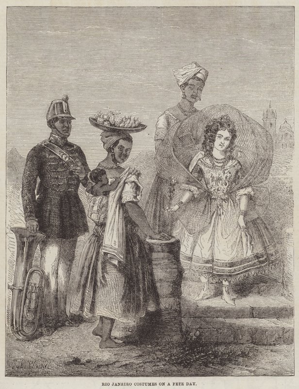 Rio Janeiro Costumes on a Fete Day  av Adolphe DHastrel