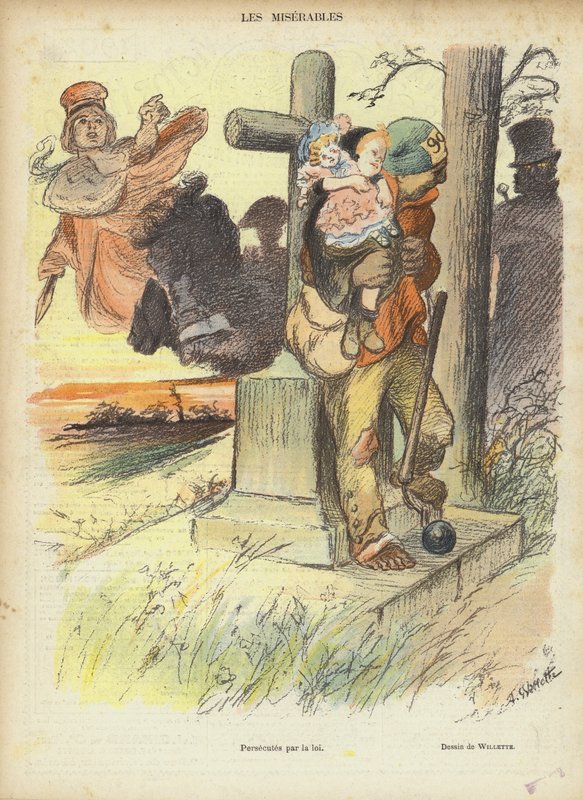 Les Miserables, illustration för Le Rire av Adolphe Leon Willette
