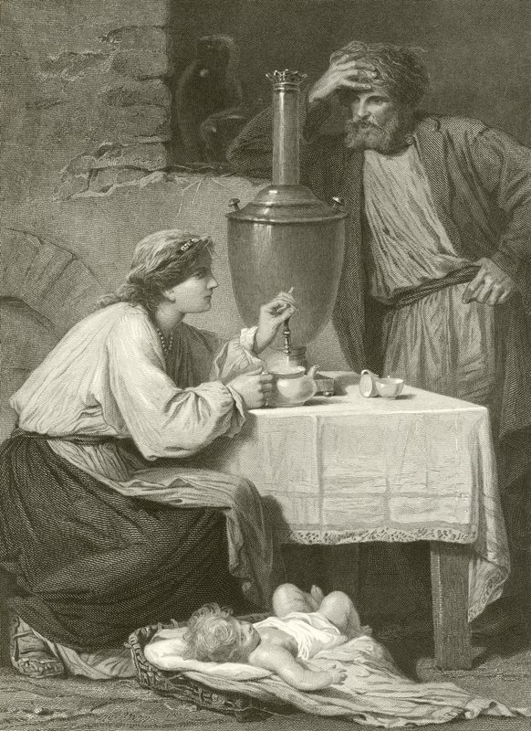 En rysk bondes hem av Adolphe Yvon