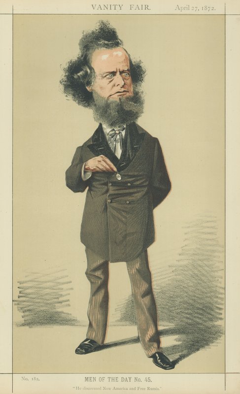 Mr William Hepworth Dixon (färglitografi) av Adriano Cecioni