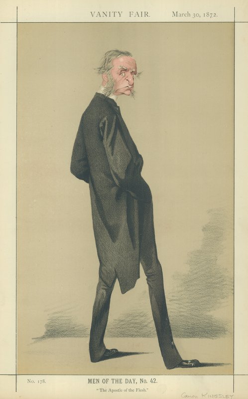 The Reverend Canon Charles Kingsley (färglitografi) av Adriano Cecioni