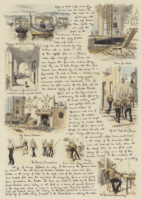 A Subalterns första intryck av Malta (chromolitho) av Adrien Emmanuel Marie