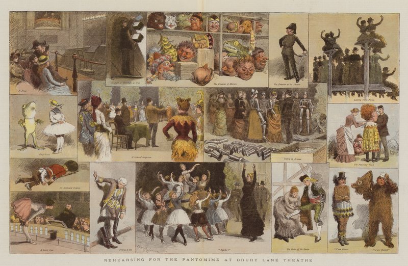 Repeterar inför Pantomime på Drury Lane Theatre av Adrien Emmanuel Marie