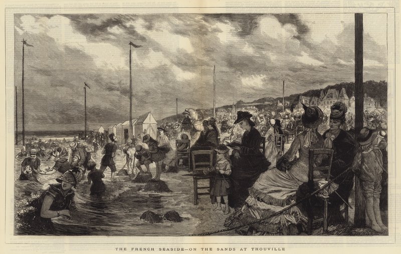 Den franska kusten, på sanden vid Trouville av Adrien Emmanuel Marie