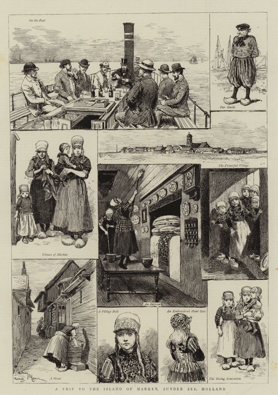 En resa till ön Marken, Zuyder Zee, Holland av Adrien Emmanuel Marie