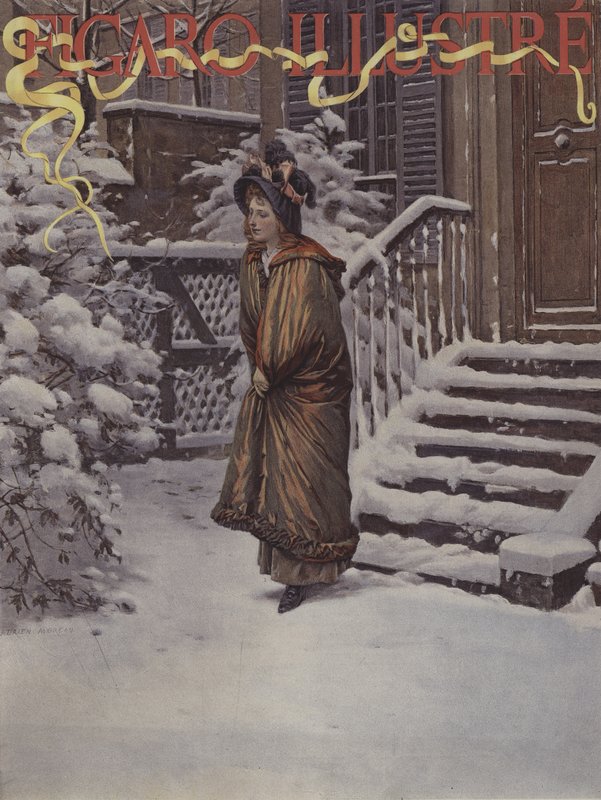Premiär Neige (Första snön). Omslag till Le Figaro Illustre, januari 1894 av Adrien Moreau