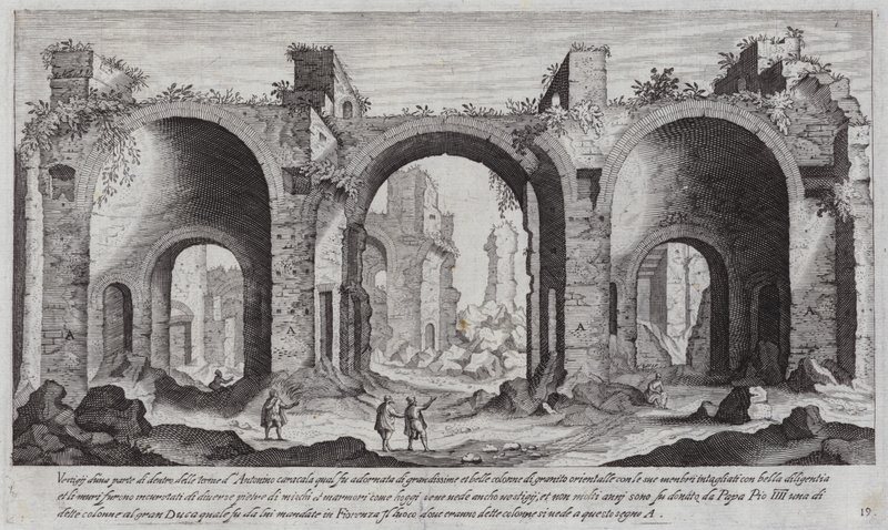 Caracalla-baden, Rom (gravyr) av Aegidius Sadeler or Saedeler