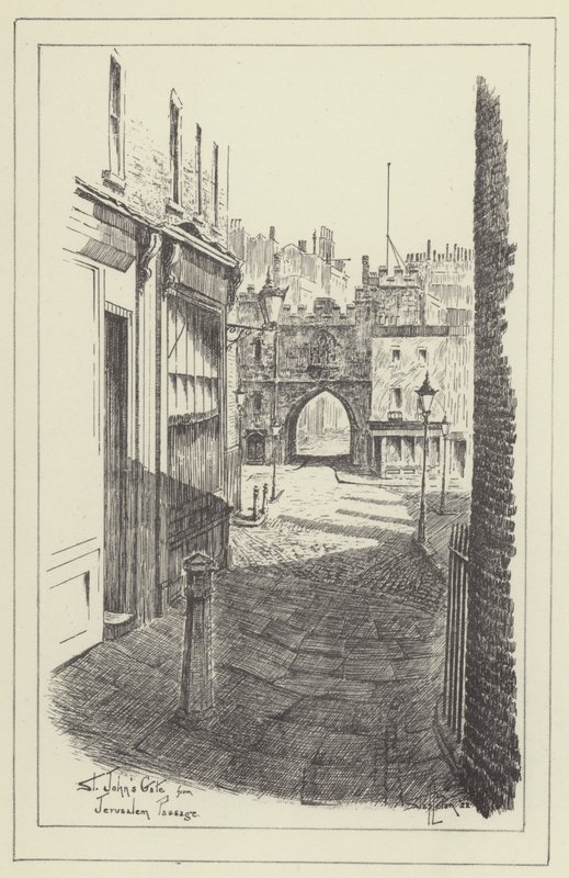 St Johns Gate från Jerusalem Passage av Alan Stapleton