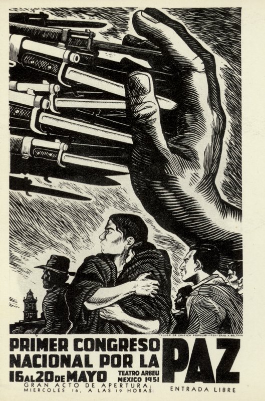 Affisch för den första nationella fredskongressen, Mexiko, 16-20 maj 1951. av after Albert Robida