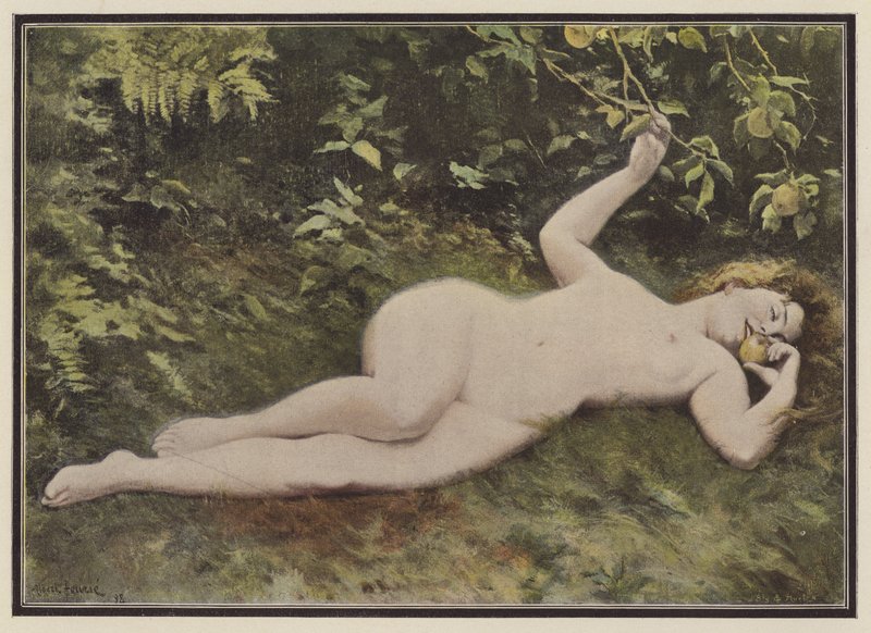 En dotter till Eva (färg litho) av Albert Auguste Fourie