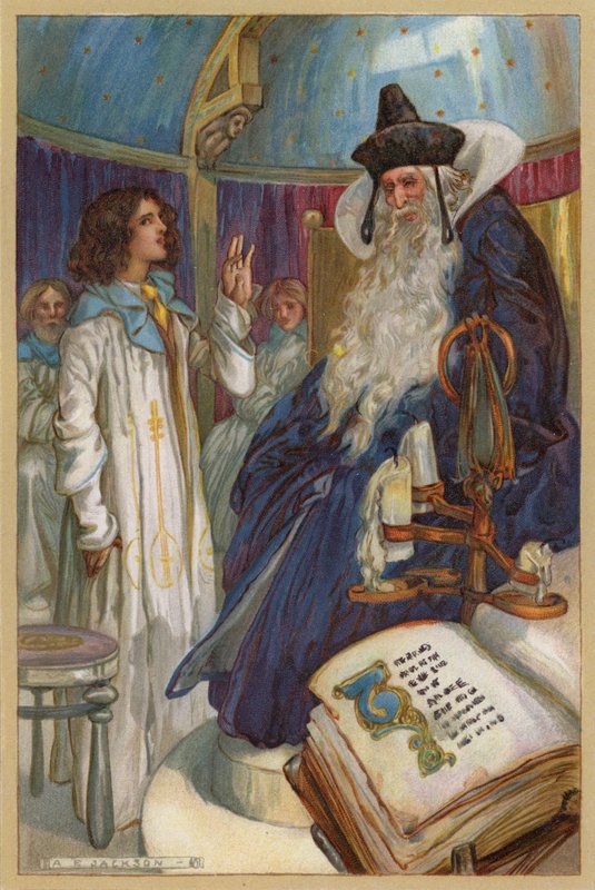 Jag började ta mod, och relaterade till Hans Höghet en kort historia om mina flera äventyr (chromolitho) av Albert Edward Jackson