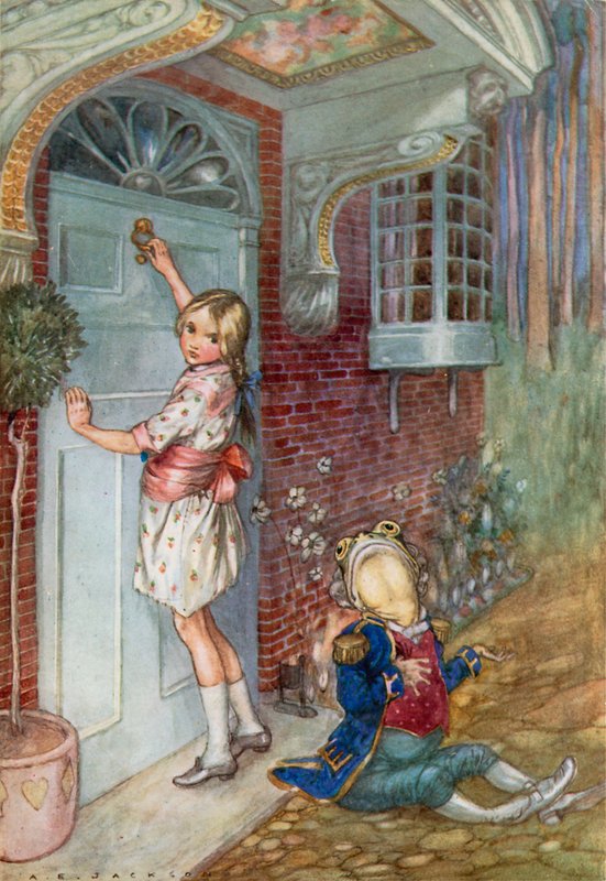 Illustration för Alice i Underlandet (färg litho) av Albert Edward Jackson