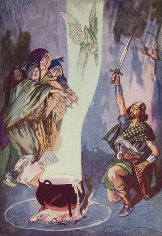 Shakespeare: Macbeth (färg litho) av Albert Edward Jackson