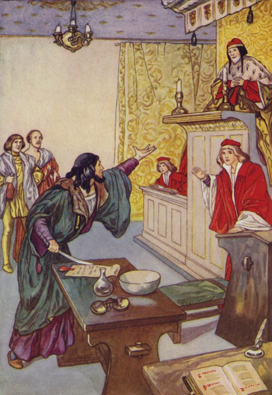 Shakespeare: The Merchant of Venice (färg litho) av Albert Edward Jackson