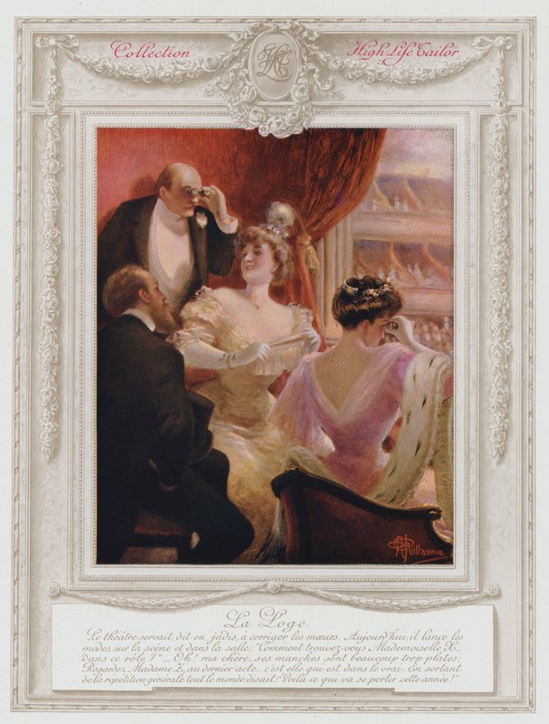 Belle Epoque Paris, Fashionabla dam i en låda på teatern av Albert Guillaume
