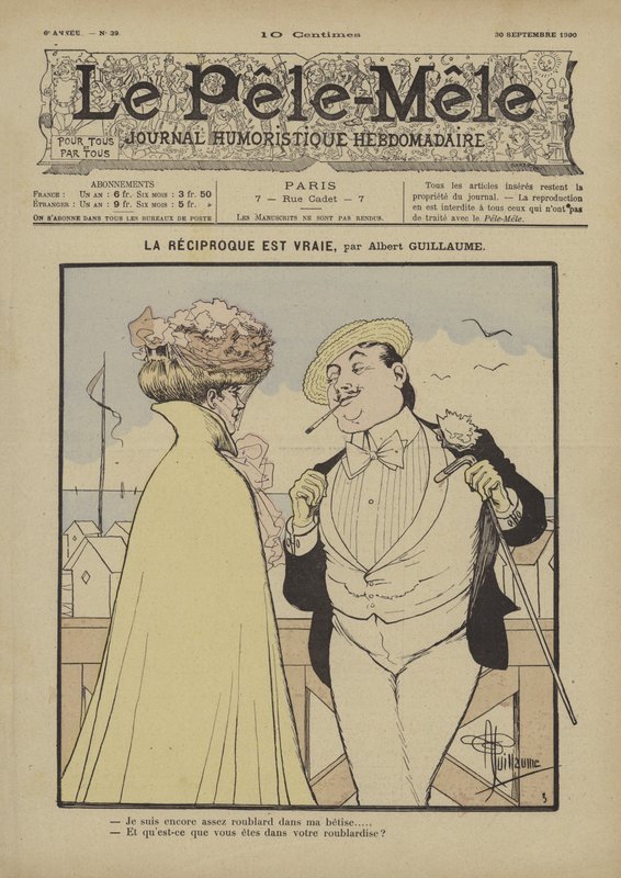 Det omvända är sant. Illustration för Le Pele-Mele, 1900 av Albert Guillaume