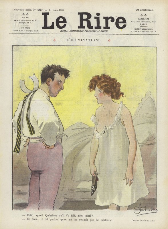 Anklagelser. Illustration för Le Rire av Albert Guillaume