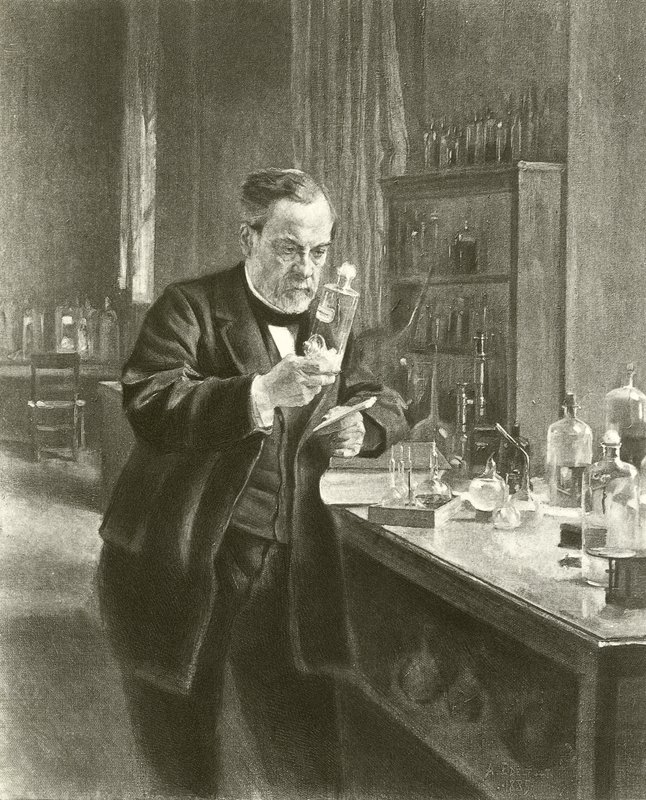 Dr Louis Pasteur i sitt laboratorium (gravyr) av Albert Gustaf Aristides Edelfelt