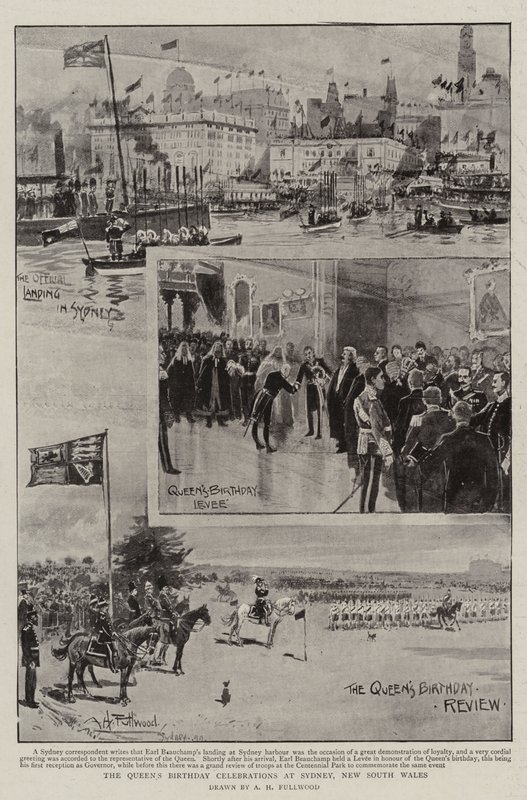 Firandet av drottningens födelsedag i Sydney, New South Wales av Albert Henry Fullwood