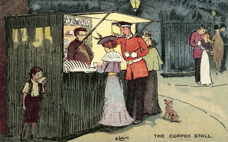 Coffee Stall, London av Albert Jnr. Ludovici