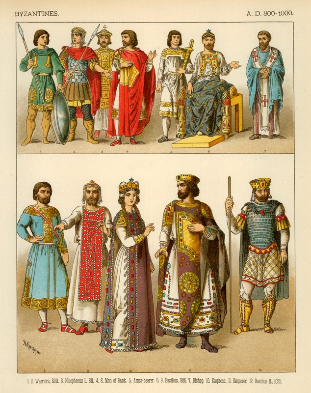 Bysantinsk kostym 800-1000 e.Kr av Albert Kretschmer