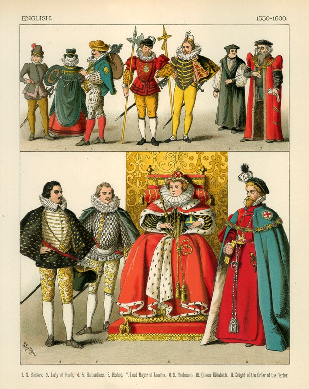 Engelsk Dräkt 1550-1600 av Albert Kretschmer
