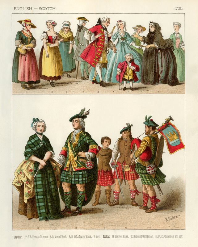 Engelske og skotske kostumer 1700swed av Albert Kretschmer