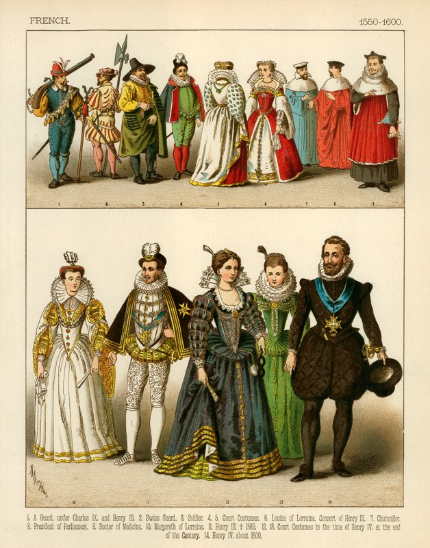 Fransk Dräkt 1550-1600 av Albert Kretschmer
