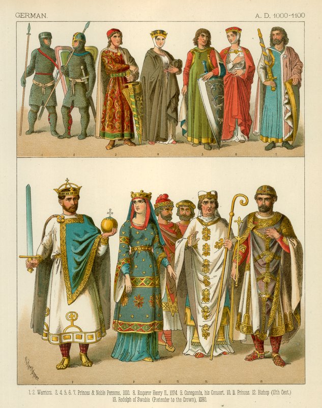 Tysk kostym 1000-1100 e.Kr av Albert Kretschmer