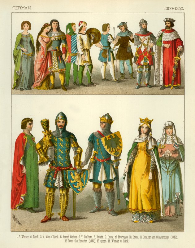 Tysk Dräkt 1300-1350 av Albert Kretschmer