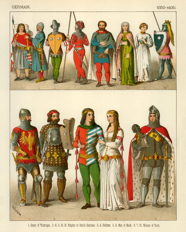 Tysk Dräkt 1350-1400 av Albert Kretschmer