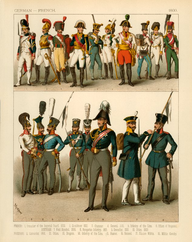 Tyska och franska kostymer 1800 av Albert Kretschmer