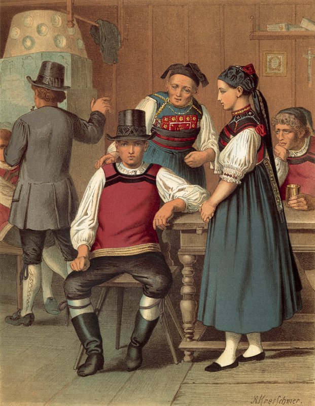 Tysk kostym, Baden, Rickesbach av Albert Kretschmer